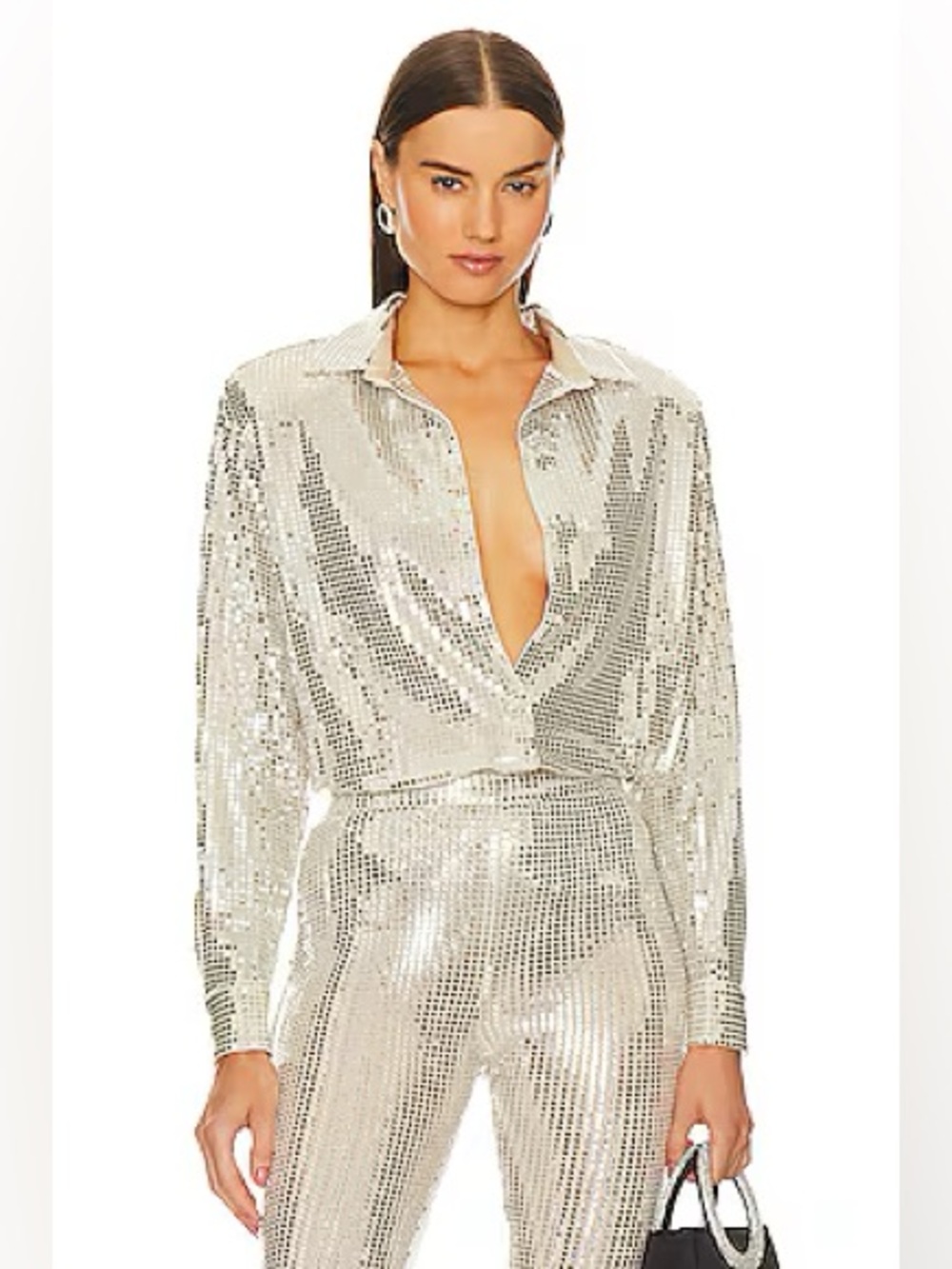 NWT The New Arrivals by Ilkyaz Ozel Colette Shirt in Sequin FR 40 US M / L 8